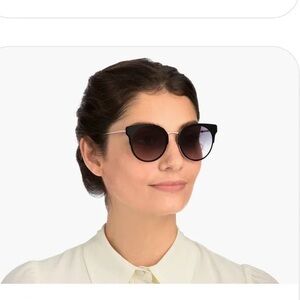 Warby Parker Cleo Sunglasses in Jet Black with Rose Gold